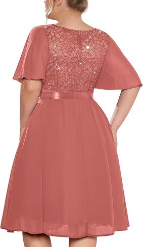 Missmay Women's Plus vize v-tele requin floral lace style style coctail bress for wedding guest in Kuwait