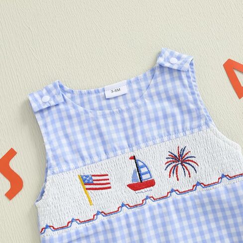 Kuriozud Unisex Newborn Baby Boy Girl Summer Clothes Plaid Sleeveless Bubble Romper Jumpsuit Overall Shorts Infant Clothing in Kuwait