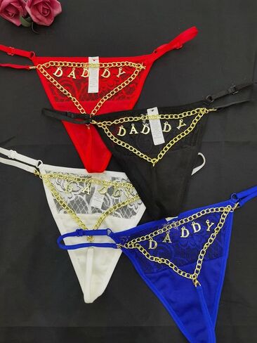 Thongs المخصصة مع نص Rhinestone اسم للنساء ، رسائل شخصية DIY Sexy G-Strings سراويل داخلية ، هدايا عيد الحب للزوجة ، صديقة ، لها ، مقاس واحد يناسب الجميع in Saudi Arabia