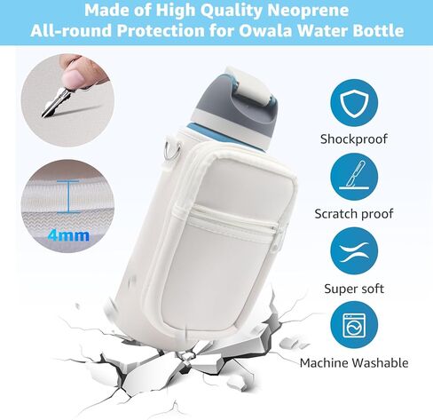بالنسبة إلى Owala Freesip معزول من الفولاذ المقاوم للصدأ ، فإن حامل كوب الزجاجة كوب كوب حاملة حاملة مع حزام ، وجيب الحقيبة للهاتف/الملحقات ، أضف مقبض لـ Owala 32oz in Kuwait
