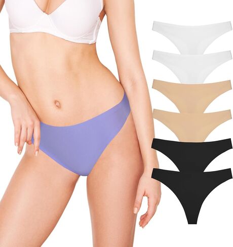سلس ثونغ للسيدات v-waist لا عرض ثونغ ملابس داخلية مثيرة ملابس داخلية مريحة 6 قطع in Saudi Arabia
