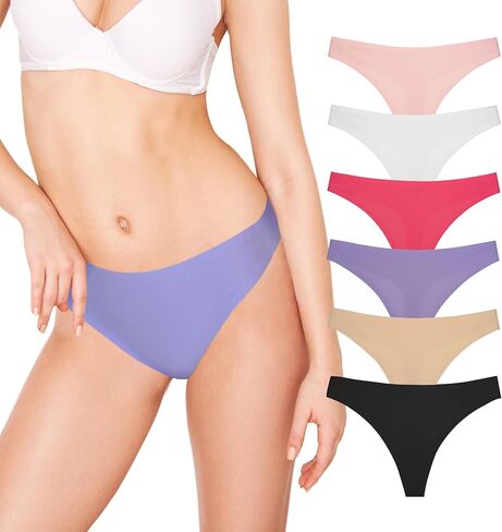 سلس ثونغ للسيدات v-waist لا عرض ثونغ ملابس داخلية مثيرة ملابس داخلية مريحة 6 قطع in Kuwait