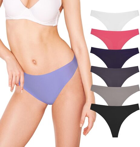 سلس ثونغ للسيدات v-waist لا عرض ثونغ ملابس داخلية مثيرة ملابس داخلية مريحة 6 قطع in Kuwait
