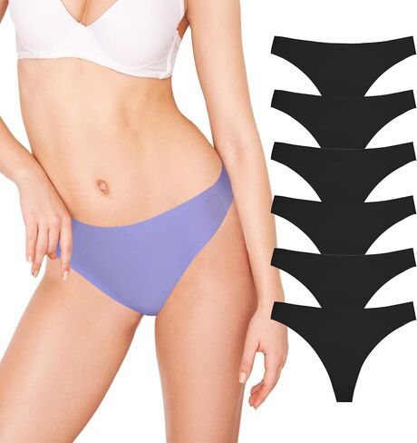 سلس ثونغ للسيدات v-waist لا عرض ثونغ ملابس داخلية مثيرة ملابس داخلية مريحة 6 قطع in Kuwait