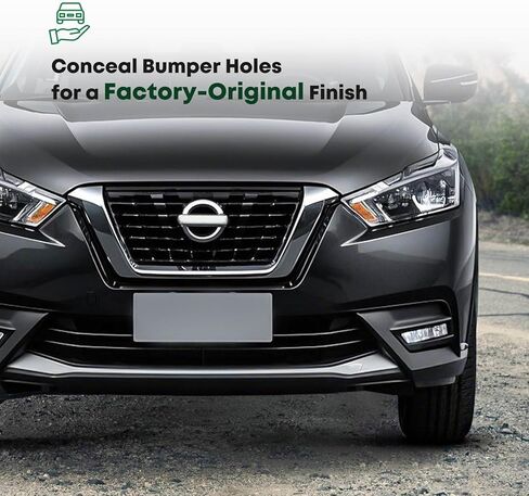 YHTAUTO Tow Hook Cover Compatible with Nissan Kicks 2017 2018 2019 2020 2021 Sport Utility, Front Side Bumper Towing Bracket Hole Cover, Black Tow Eye Cap in Saudi Arabia
