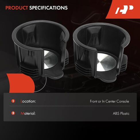A-Premium 2Pcs Cup Holder Compatible With Land Rover Range Rover 2007-2021, Discovery 2017-2021, Sport 2015-2021, LR2, LR3, LR4, Defender 90 110, Front, in Center Console in Saudi Arabia