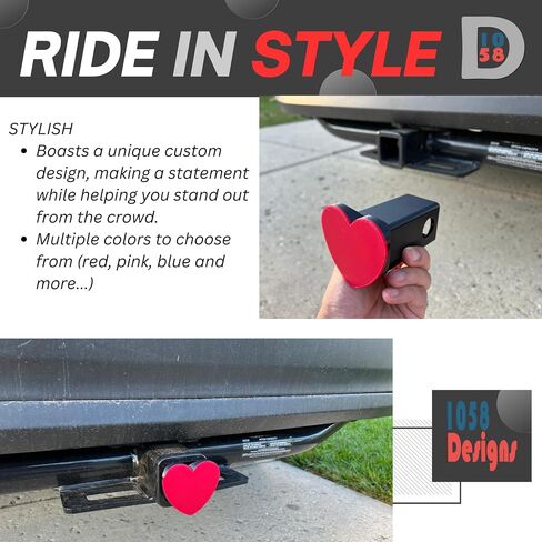 غلاف Heart Hitch Fits نوبات 2 بوصة من الدرجة 3 4 5 ل Toyota Ford Jeep Chevrolet Nissan Dodge Ram Porsche Mercedes Benz Hyundai Kia Trailer by 1058designs in Kuwait