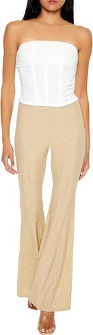 Forever 21 Women's Glitter High-Rise Flare Pants in Saudi Arabia