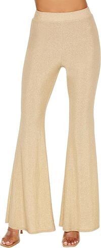 Forever 21 Women's Glitter High-Rise Flare Pants in Saudi Arabia