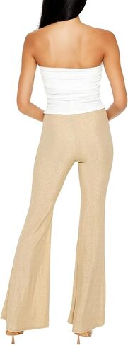 Forever 21 Women's Glitter High-Rise Flare Pants in Saudi Arabia