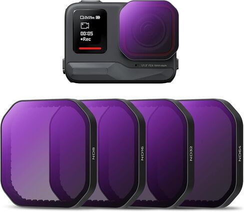K&F Concept PL ND Filter Kit Compatible with Insta360 Ace Pro 2, 4 Pack PL ND8 ND16 ND32 Light Reduction Polarizing Filters, Top HD Optical Glass Multi-Coated in Saudi Arabia