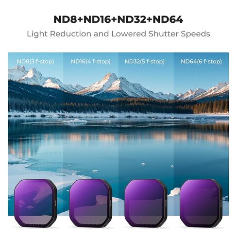 K&F Concept PL ND Filter Kit Compatible with Insta360 Ace Pro 2, 4 Pack PL ND8 ND16 ND32 Light Reduction Polarizing Filters, Top HD Optical Glass Multi-Coated in Saudi Arabia