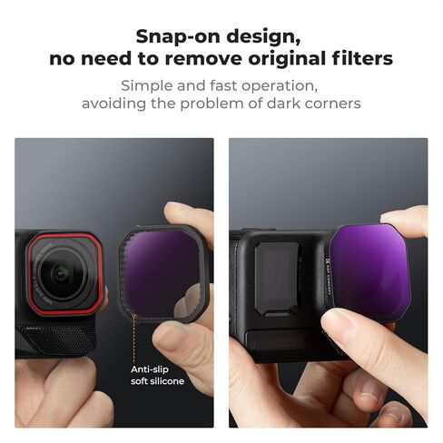 K&F Concept PL ND Filter Kit Compatible with Insta360 Ace Pro 2, 4 Pack PL ND8 ND16 ND32 Light Reduction Polarizing Filters, Top HD Optical Glass Multi-Coated in Saudi Arabia