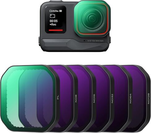 K&F Concept PL ND Filter Kit Compatible with Insta360 Ace Pro 2, 4 Pack PL ND8 ND16 ND32 Light Reduction Polarizing Filters, Top HD Optical Glass Multi-Coated in Saudi Arabia