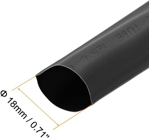 uxcell Heat Shrink Tubing, 1/2"(12mm) Dia 20mm Flat Width 2:1 Rate Shrinkable Tube Cable Sleeve 10ft - Blue in Kuwait