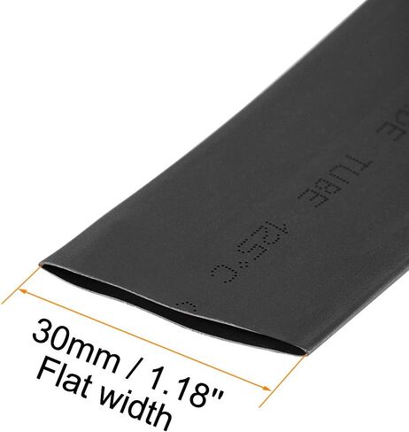 uxcell Heat Shrink Tubing, 1/2"(12mm) Dia 20mm Flat Width 2:1 Rate Shrinkable Tube Cable Sleeve 10ft - Blue in Kuwait