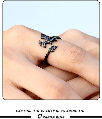 925 Sterling Silver Dragon Rings for Women - Cute Open Adjustable Dinosaur Ring Jewelry,Wrap Thumb Dragon Ring Christmas Gift for Teen in Kuwait