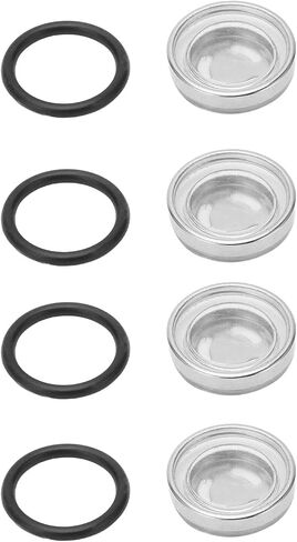 Brake Sight Glass, 4pcs 18mm Master Cylinder Sight Glass Lens, Master Cylinder Reservoir Sight Glass Gasket Kit for Scooter ATV Dirt Bike Motorcycle Scooter in Saudi Arabia