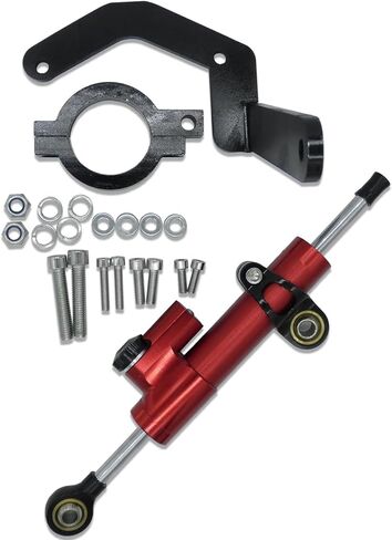 Electric Scooter Steering Damper, Steering Stabilizer for MetaMoov ZO08, Mounting Bracket Kit - Red Damper Black Bracket in Saudi Arabia