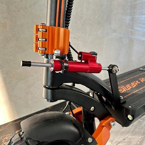Electric Scooter Steering Damper, Steering Stabilizer for MetaMoov ZO08, Mounting Bracket Kit - Red Damper Black Bracket in Saudi Arabia