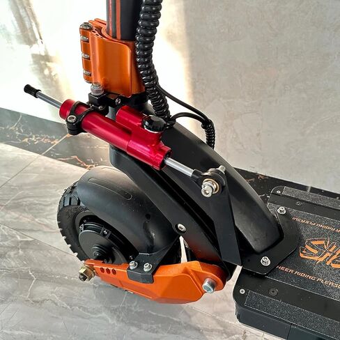 Electric Scooter Steering Damper, Steering Stabilizer for MetaMoov ZO08, Mounting Bracket Kit - Red Damper Black Bracket in Saudi Arabia