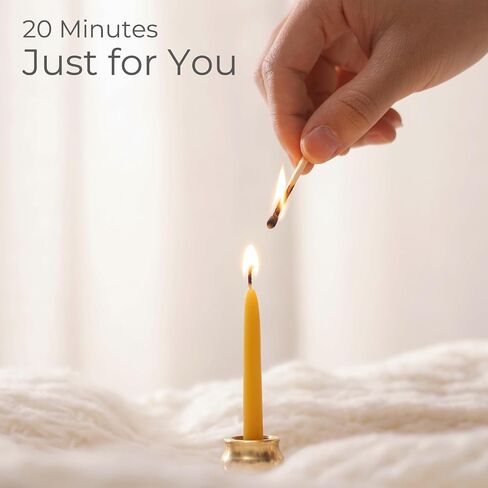 Mindful Meditation Candle Set with 12 Mini Taper Beeswax Candles with Brass Holder for Prayer & Reflection, Relaxation Gifts for Women Stress, Serenity Thinking of You Gift in Saudi Arabia