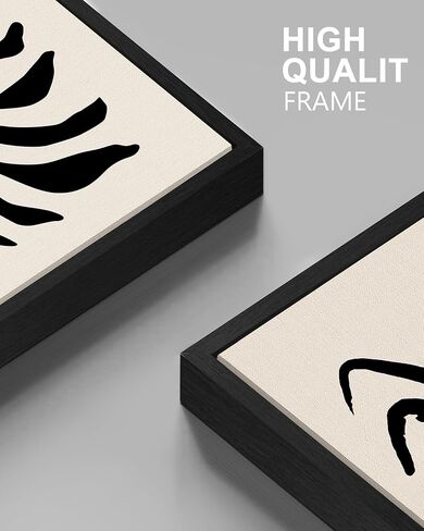 Drsoum Abstract Boho Wall Art Minimalist Framed Boho Room Decord Black Line Line Mid Century Modern Modern Bohemian Bedroom Roome Wroom Langing 8x10Inx6pcs (Framed) in Kuwait