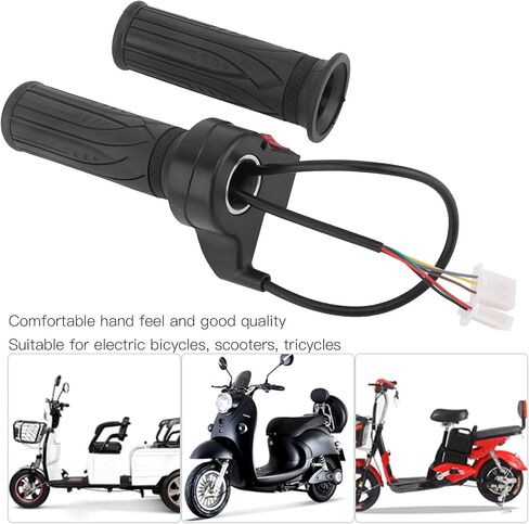 1 Pair E Bike Throttle Grip, Universal Electric Bicycle Scooter Handlebar Grip Twist Throttle 3 Speed Gear Throttle Handlebar for Motorbike Motorcycle E Bike in Saudi Arabia