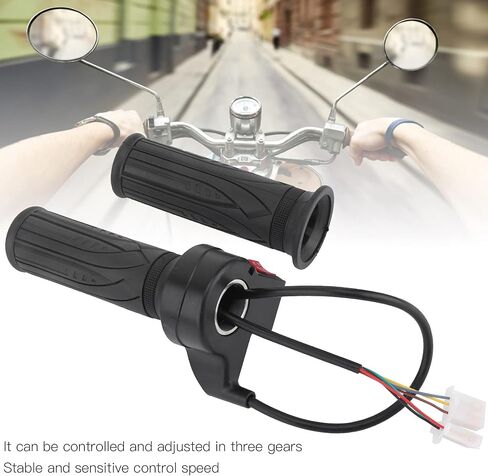 1 Pair E Bike Throttle Grip, Universal Electric Bicycle Scooter Handlebar Grip Twist Throttle 3 Speed Gear Throttle Handlebar for Motorbike Motorcycle E Bike in Saudi Arabia