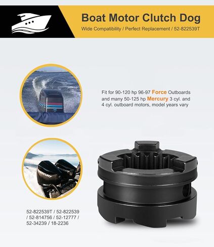 52-822539t Boat Motor Clutch Dog 3 Jaw Reverse Fits for 90-120 hp, 96-97 Force Outboards, 50-125 hp Mercury 3 cyl. and 4 cyl. Outboard Motors Clutch Dog Shifter Replace for Mercury 52-822539t in Saudi Arabia