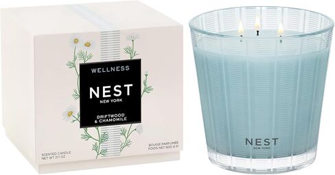 NEST New York Scented 3-Wick Candle, Sunlit Yuzu & Neroli - 21.2 oz - Up to 100-Hour Burn Time - Reusable Glass Vessel in Kuwait