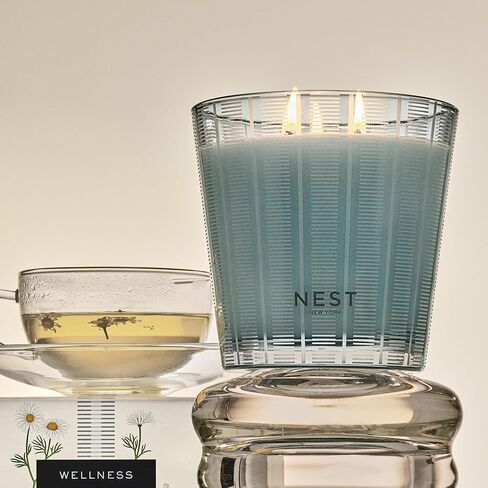 NEST New York Scented 3-Wick Candle, Sunlit Yuzu & Neroli - 21.2 oz - Up to 100-Hour Burn Time - Reusable Glass Vessel in Kuwait