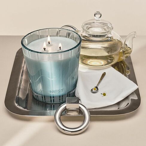 NEST New York Scented 3-Wick Candle, Sunlit Yuzu & Neroli - 21.2 oz - Up to 100-Hour Burn Time - Reusable Glass Vessel in Kuwait