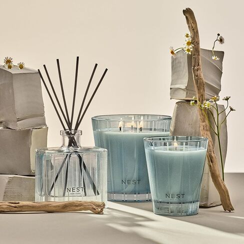 NEST New York Scented 3-Wick Candle, Sunlit Yuzu & Neroli - 21.2 oz - Up to 100-Hour Burn Time - Reusable Glass Vessel in Kuwait