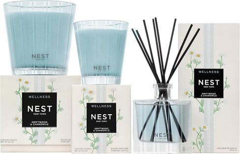 NEST New York Scented 3-Wick Candle, Sunlit Yuzu & Neroli - 21.2 oz - Up to 100-Hour Burn Time - Reusable Glass Vessel in Kuwait