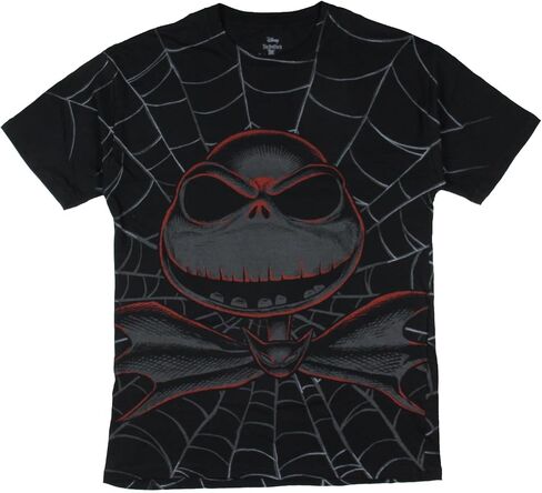 The Nightmare Before Christmas Men's Jack Front and Back Web Print Short Sleeve T-Shirt in Saudi Arabia