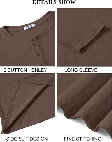 COOFANDY Mens Henley Shirts Long Sleeve Casual Pullover Shirt Fashion Button T-Shirt in Saudi Arabia