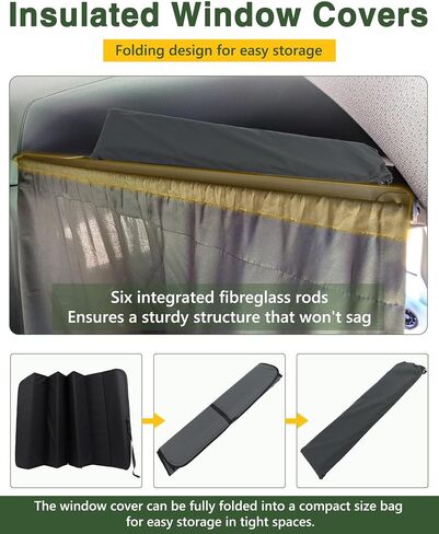 Insulated Blackout Windshield Covers Fit for Ford Transit 150 250 350 Window Covers Medium and High Roof 2015-2024 Van Window Shade with Privacy, Gray in Saudi Arabia