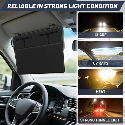 Car Sun Visor Extender, Adjustable Sun Visor Protects from Anti-Glare, UV Rays Blocker Window Windshield Sunshade Extender for Car SUV Black in Saudi Arabia