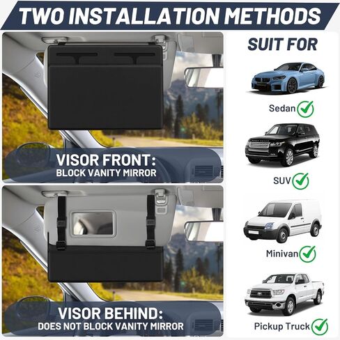 Car Sun Visor Extender, Adjustable Sun Visor Protects from Anti-Glare, UV Rays Blocker Window Windshield Sunshade Extender for Car SUV Black in Saudi Arabia