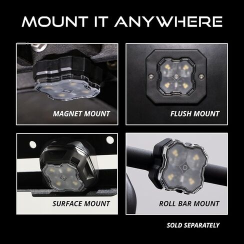 Diode Dynamics Stage Series Single Color LED Rock Light Kit (4-Pack), with Magnet Mounts in Saudi Arabia