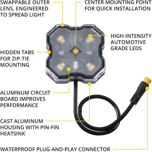 Diode Dynamics Stage Series Single Color LED Rock Light Kit (4-Pack), with Magnet Mounts in Saudi Arabia