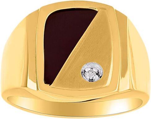 RILOS MEN'S RINGS STERLING Silver أو أصفر الذهب المصمم الفضي المطلي بالمصمم المغطى بالماس مع الماس وحلقات أونيكس السوداء لأحجام الرجال 8-13 in Saudi Arabia