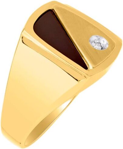 RILOS MEN'S RINGS STERLING Silver أو أصفر الذهب المصمم الفضي المطلي بالمصمم المغطى بالماس مع الماس وحلقات أونيكس السوداء لأحجام الرجال 8-13 in Saudi Arabia