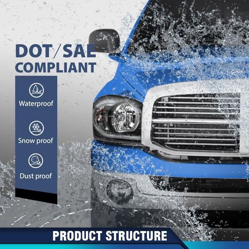 PIT66 المصابيح الأمامية مجموعة ث/مصابيح وشريط ضوء LED متوافق مع Dodge RAM 1500 2006 2007 2008 ، FIT DODGE RAM 2500 3500 2006 2007 2008 in Kuwait