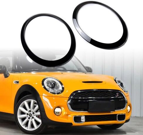 Astra Depot متوافق مع Mini Cooper اليسار واليمين تقليم حلقة أسود لامع لامع 2014-2019 2020 2021 F55 F56 Fits OE: 51137300631 51137300632 in Saudi Arabia