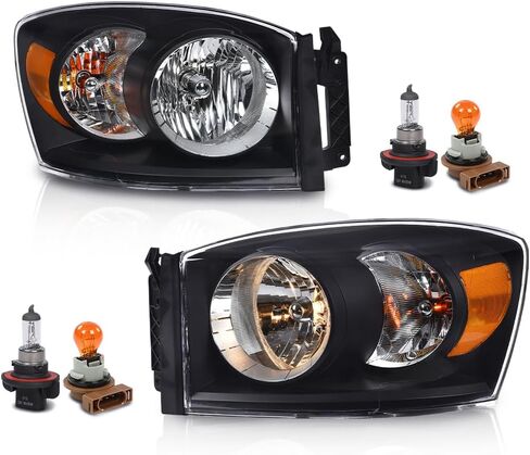 PIT66 المصابيح الأمامية مجموعة ث/مصابيح وشريط ضوء LED متوافق مع Dodge RAM 1500 2006 2007 2008 ، FIT DODGE RAM 2500 3500 2006 2007 2008 in Saudi Arabia