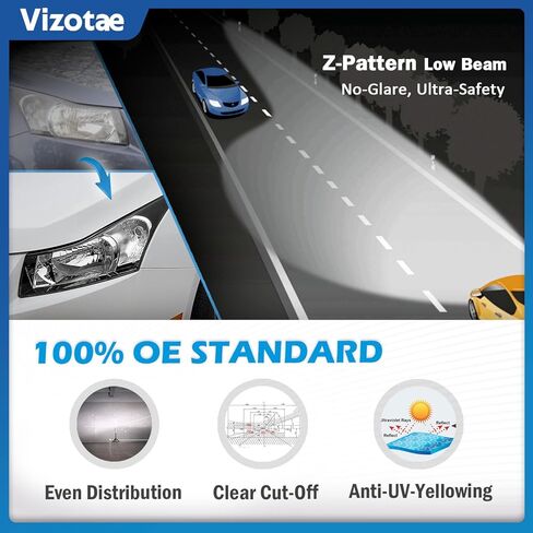 Headlights Assembly W/Bulbs for 2011-2015 Chevy Cruze Diesel/2015 Cruze L/2016 Limited Halogen Headlamp Replacement Driver & Passenger Side in Kuwait