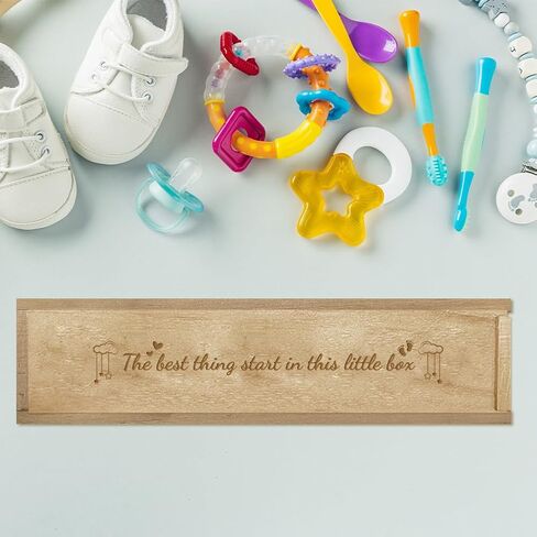 CHGCRAFT Pregnancy Wooden Announcement Gifts Pregnancy Test Keepsake Box with Slide Cover Surprise Announcement Gift with Word to Husband Grandparents Parents, 8x2x1.2inch in Saudi Arabia