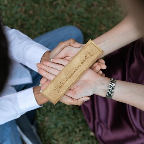 CHGCRAFT Pregnancy Wooden Announcement Gifts Pregnancy Test Keepsake Box with Slide Cover Surprise Announcement Gift with Word to Husband Grandparents Parents, 8x2x1.2inch in Saudi Arabia